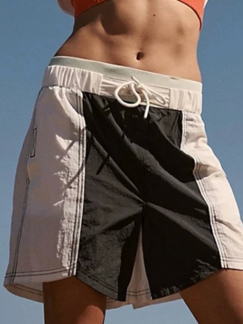 NWOT FP Movement by Free People Two-Tone Black & White Swim Board Shorts